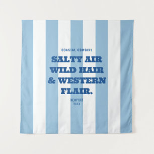 Tenture Coastal Cowgirl Western Flair Blue Cabana Stripe