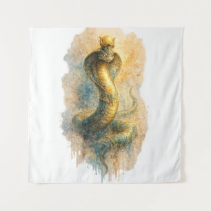 Tenture Cobra Égyptien Ancien Mythologie Dorée Uraeus