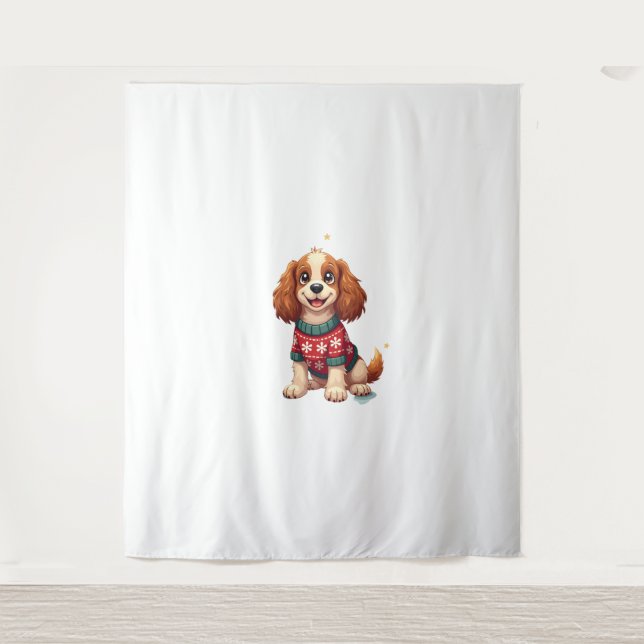 Tenture Cocker Spaniel Snowflake chien brillant (Devant)