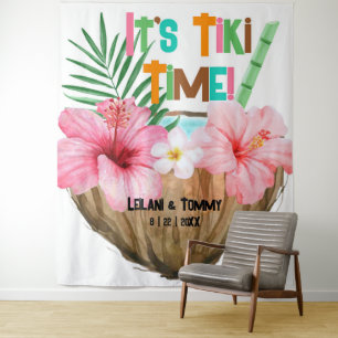 Tenture Cocktail de noix de coco Tropical Tiki Fête prénat