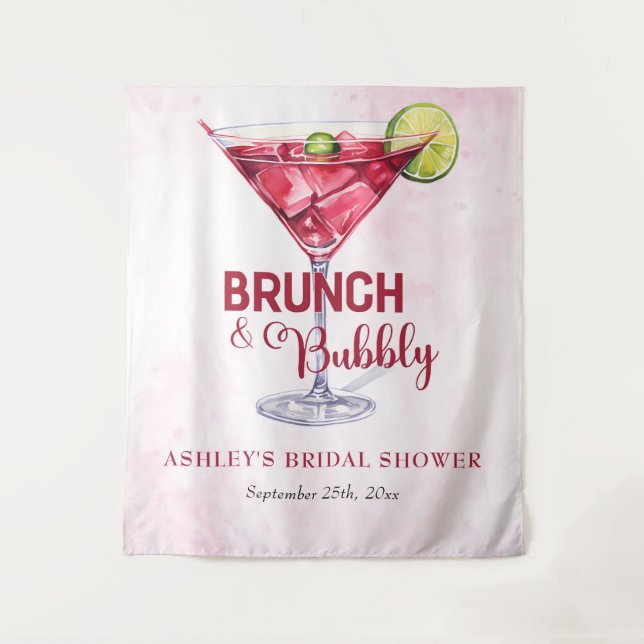 Tenture Cocktails Brunch & Bubbly Enterrement de mariage  (Devant)