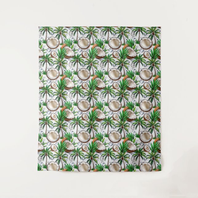 Tenture Cocotier Palm Tree Tropical Motif Design (Devant)