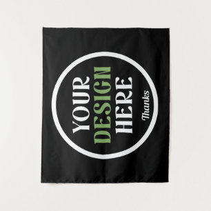 Tenture Code QR de logo noir personnalisé pour la marque c