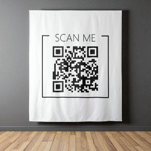 Tenture Code QR Minimaliste Scannez-Moi Entreprise