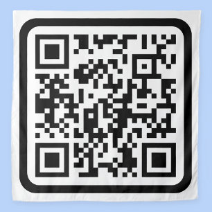 Tenture Code QR moderne éditable Noir Blanc ou toute cou