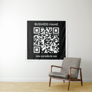 Tenture Code QR modifiable (généré instantanément)   Noir
