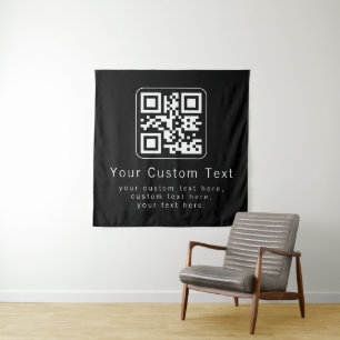 Tenture Code QR personnalisable & modèle de texte modifiab