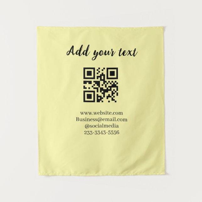 Tenture code QR personnalisé simple ajoutez votre nom text (Devant)