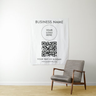 Tenture Code QR personnalisé - Texte du logo du parti