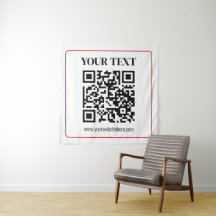 Code QR simple noir et blanc avec bordure rouge