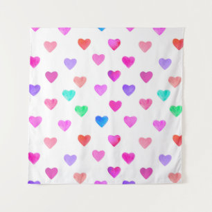 Tenture coeur aquarelle peint à la main motif Valentine's