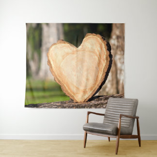 Tenture coeur en bois