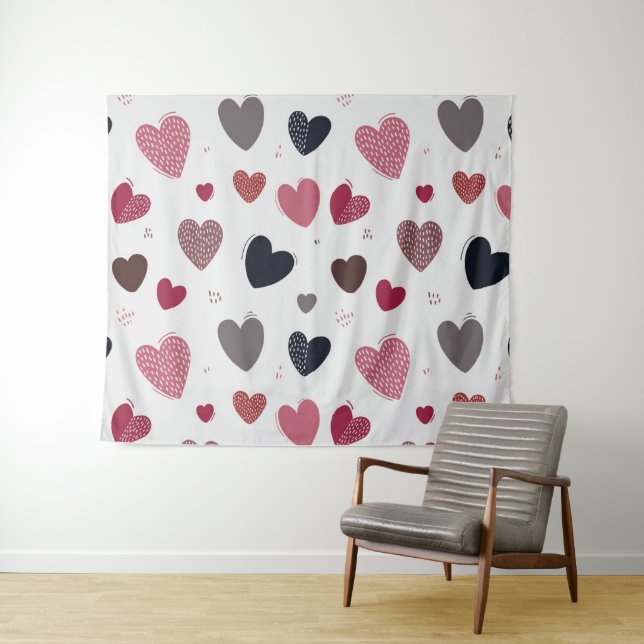 Tenture Coeurs 3 (En situation (horizontale))
