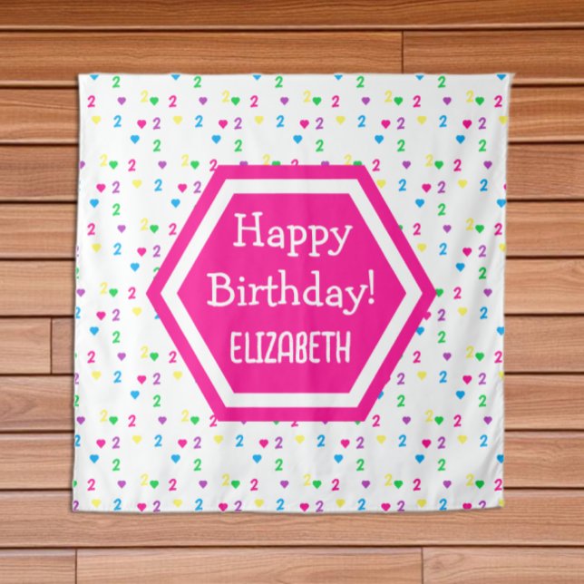 Tenture Cœurs Arc-en-Ciel 2e Anniversaire (Créateur téléchargé)