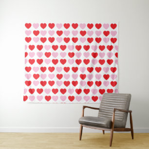 Tenture Cœurs de la Saint-Valentin rouges et roses