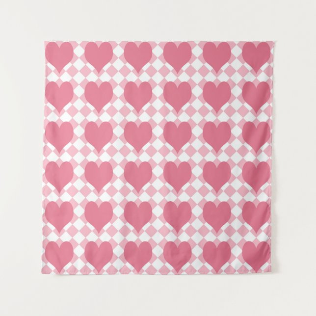 Tenture Coeurs roses (Devant)