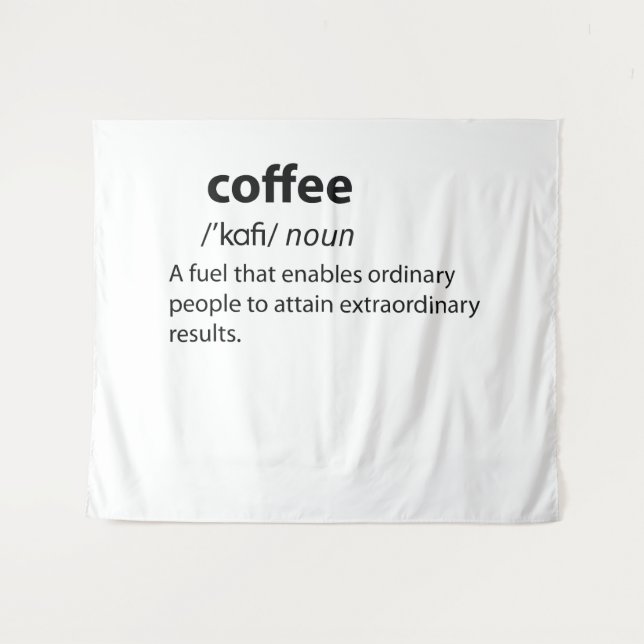 Tenture Coffee Funny Dictionnaire Définition (Devant (Horizontal))