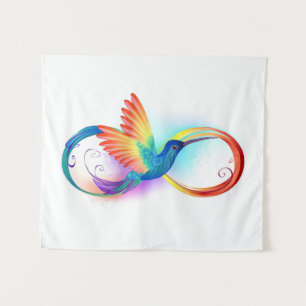 Tenture Colibri arc-en-ciel avec symbole Infinity