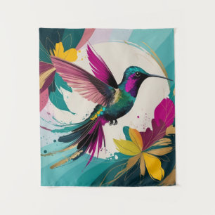 Tenture Colibri en vol : une Abstraite tropicale