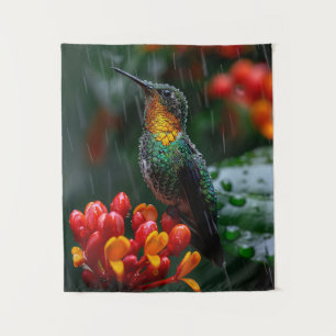 Tenture Colibri perché sur une fleur vive