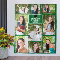 Collage de photos de diplômé vert Fête de fin d'ét