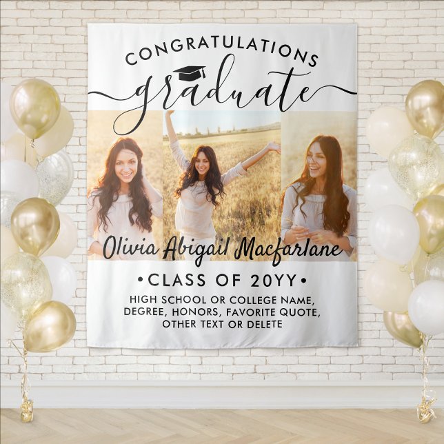 Tenture Collage de photos de remise de diplôme 3 Grand fon (Créateur téléchargé)
