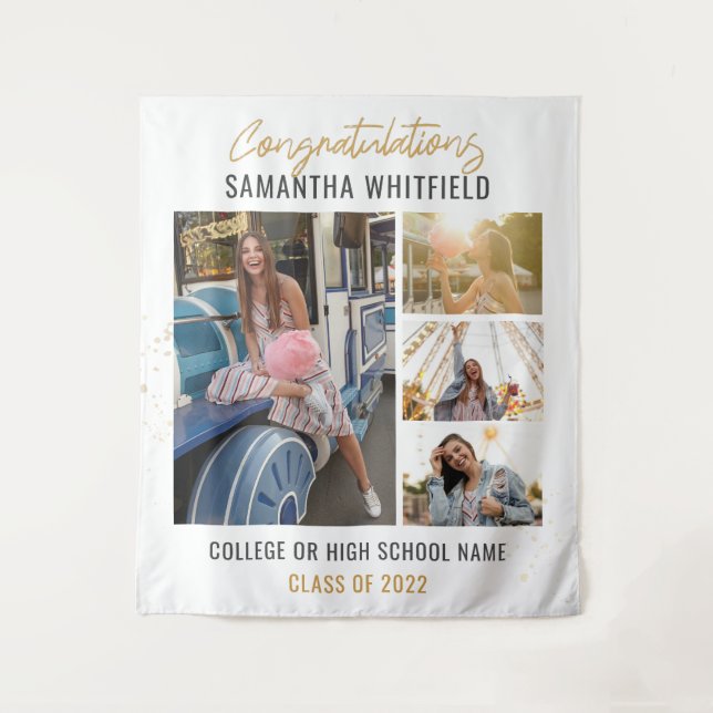 Tenture Collage de photos de remise de diplômes 2025 Toile (Devant)