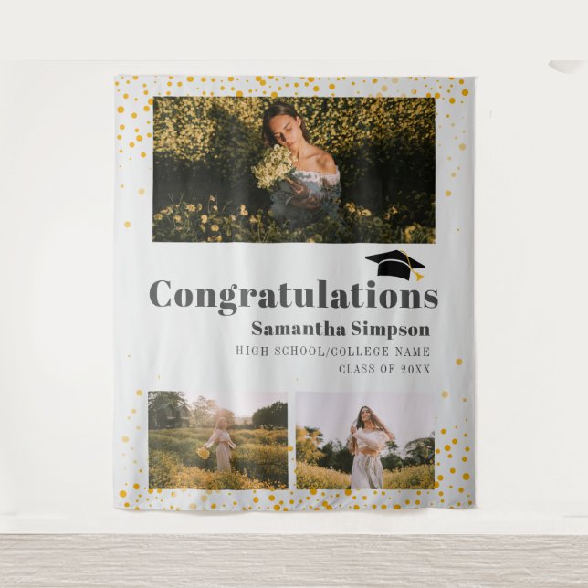 Tenture Collage de photos de remise de diplômes Photobooth (Devant)