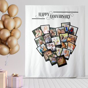 Tenture Collage de photos du coeur Bon anniversaire Contex
