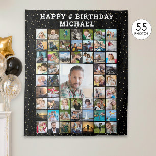 Tenture Collage photo Anniversaire 55 Confettis Couleur pe