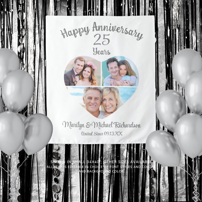 Tenture Collage photo de 3 avec cœur pour anniversaire cou (Créateur téléchargé)