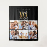 Collage photo noir et or 100e anniversaire moderne