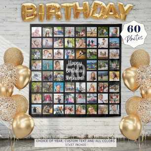 Tenture Collage photo personnalisé 60 ans