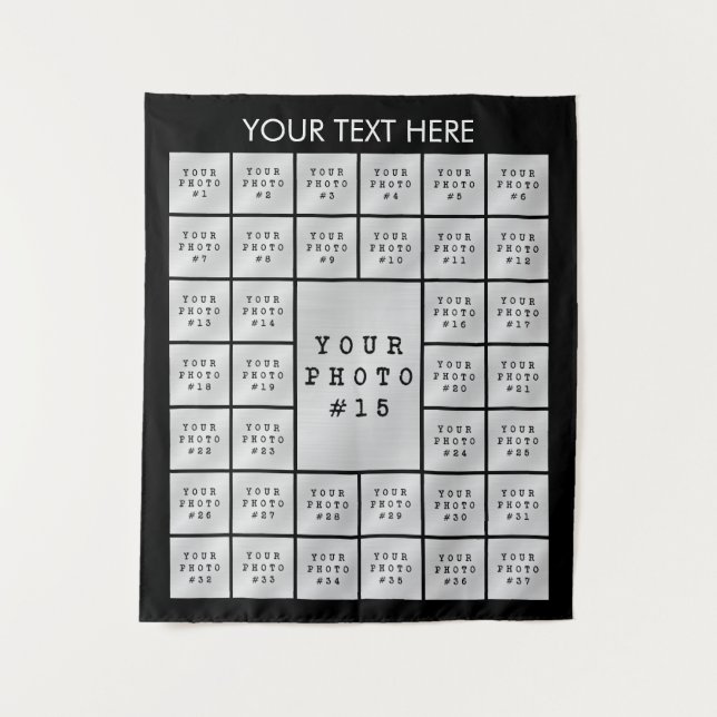 Tenture Collage photo simple 37 - fond personnalisé (Devant)