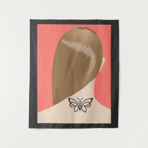 Tenture Collection De Tatouages Neck De Femme Imprimer, No