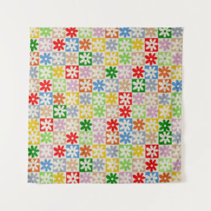 Tenture Coloré Gras esthétique À damiers Fleur Motif