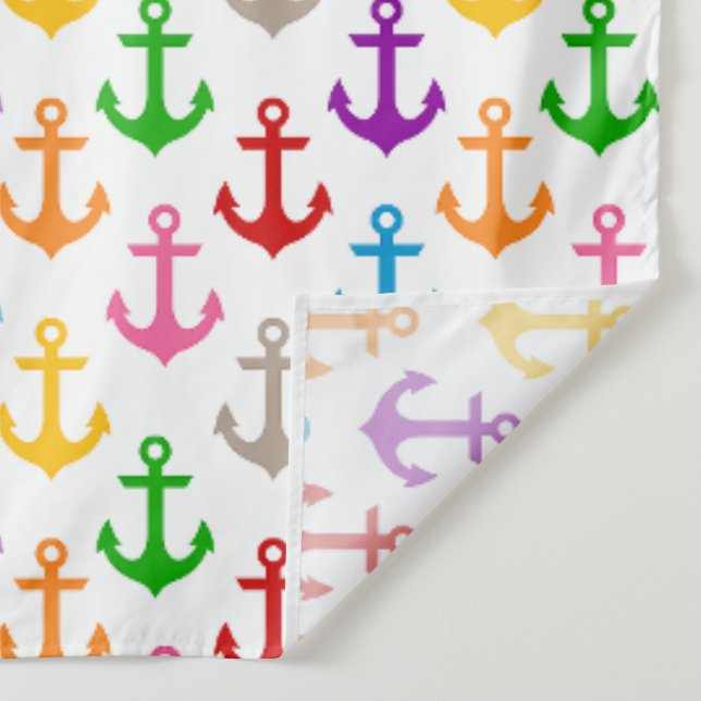 Tenture Conception d'ancre de bateau colorée blanche  (Détail)