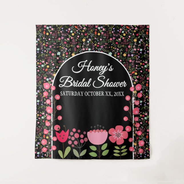 Tenture Conception de Baby Shower "Fleurs Sauvages Printan (Devant)