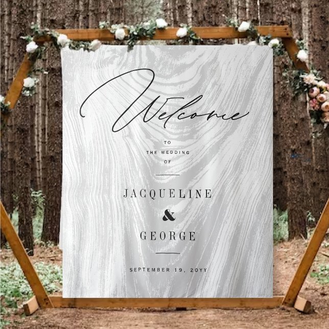 Tenture Conception de bienvenue de mariage de forêt d'hive (Créateur téléchargé)