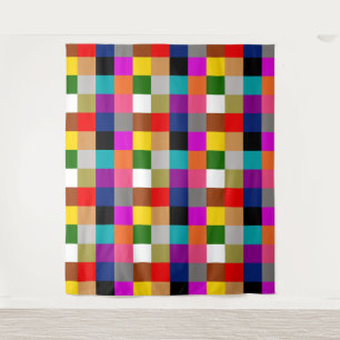 Tenture Conception de blocs de couleur gras multicolores