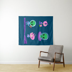 Tenture Conception de caractères Aliens 3D