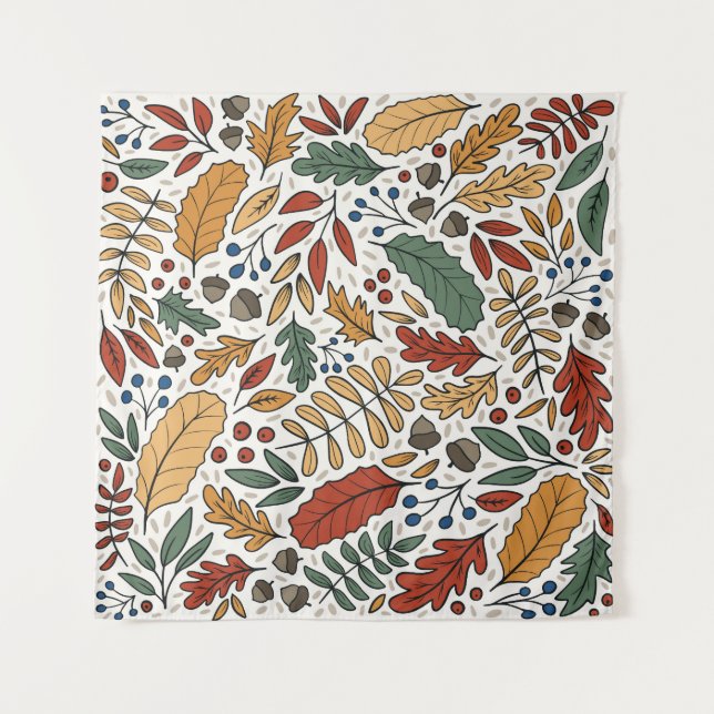 Tenture Conception de Carré feuille couleur automne (Devant)