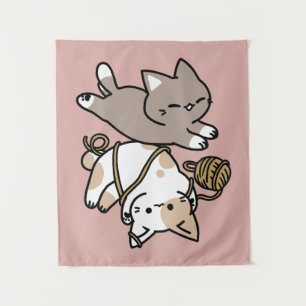 Tenture Conception de chats mignons et joueurs – Art de pa