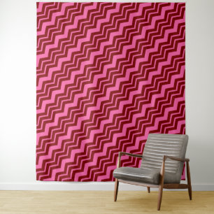 Tenture Conception de chevron zigzag rose rouge bordeaux 