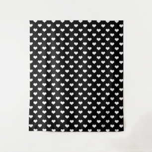 Tenture Conception de coeurs adorables noir blanc