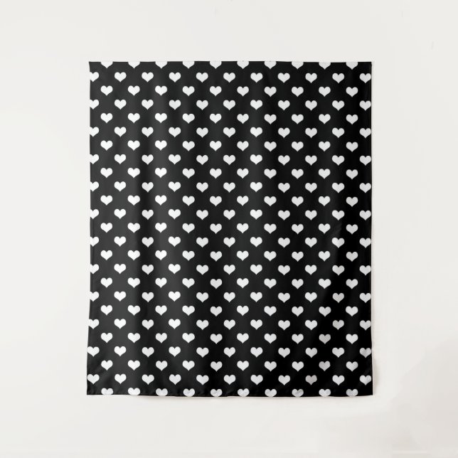 Tenture Conception de coeurs adorables noir blanc  (Devant)