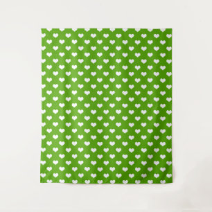 Tenture Conception de coeurs adorables verts blancs 