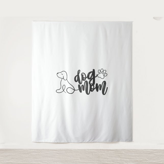 Tenture Conception de dessin au trait de maman de chien Am (Devant)