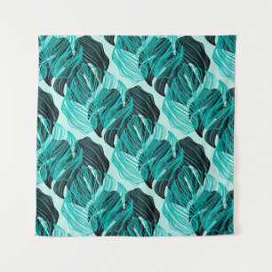 Tenture Conception de feuilles de palmier tropical vert.