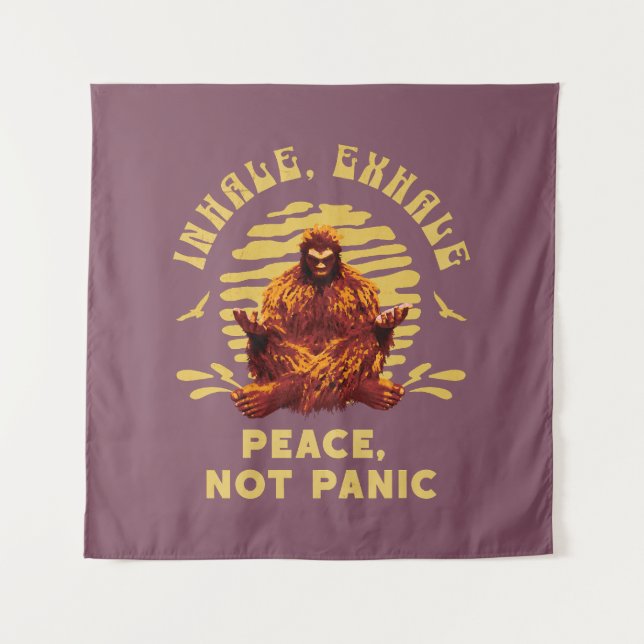 Tenture Conception de méditation Bigfoot Paix et non paniq (Devant)